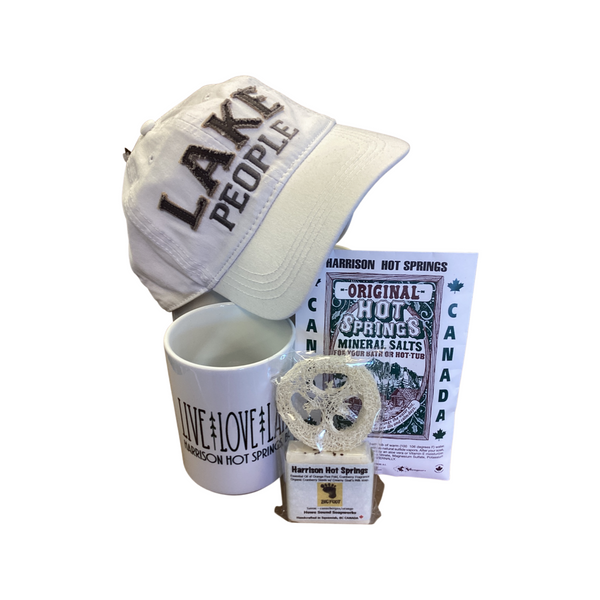 Harrison Hot Springs mug and items