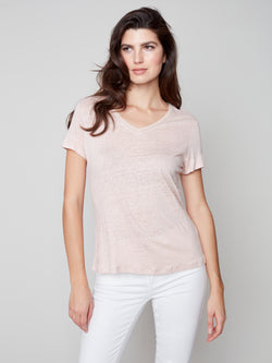 Linen Jersey T-shirt- Pearl