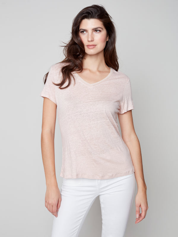 Linen Jersey T-shirt- Pearl