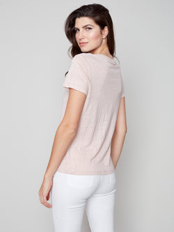Linen Jersey T-shirt- Pearl