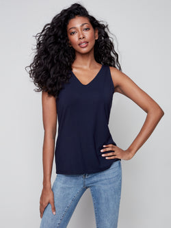 Bamboo Viscose Reversible Cami- Marine