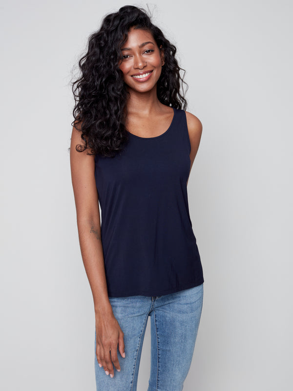 Bamboo Viscose Reversible Cami- Marine