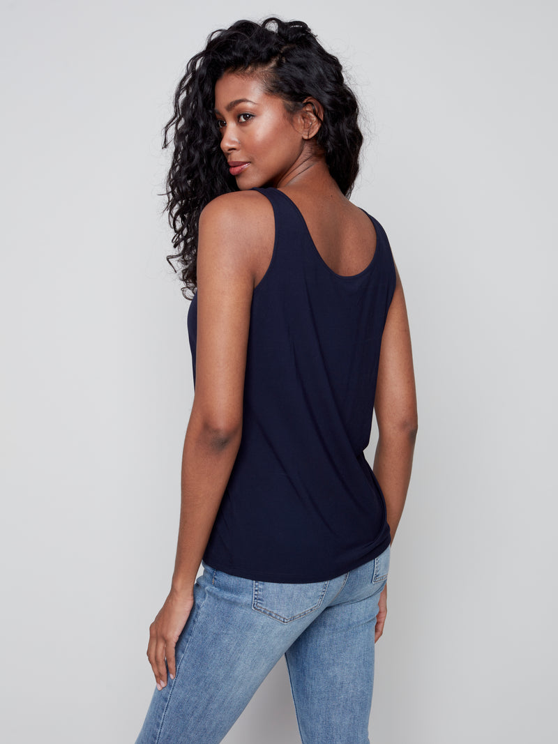 Bamboo Viscose Reversible Cami- Marine