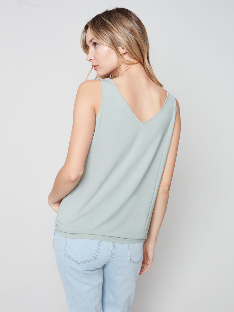 Bamboo Viscose Reversible Cami- Basil