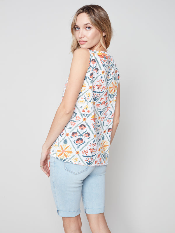 Sleeveless Cotton Knit Top