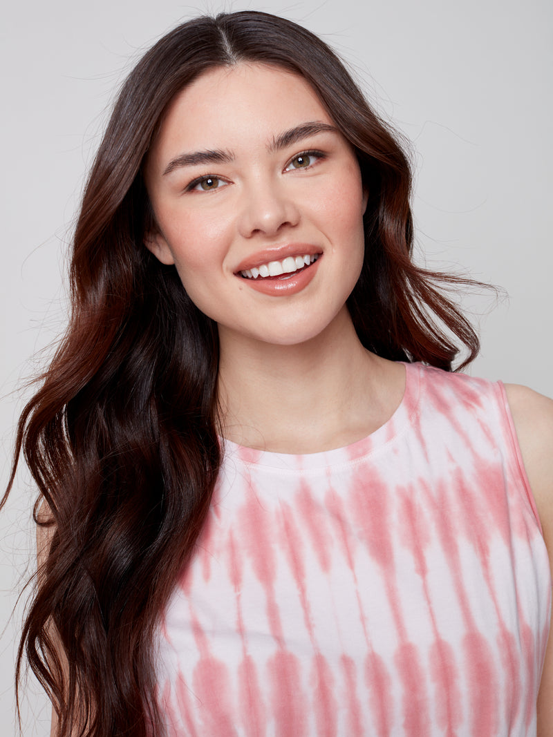 Jersey Sleeveless Top- Grapefruit
