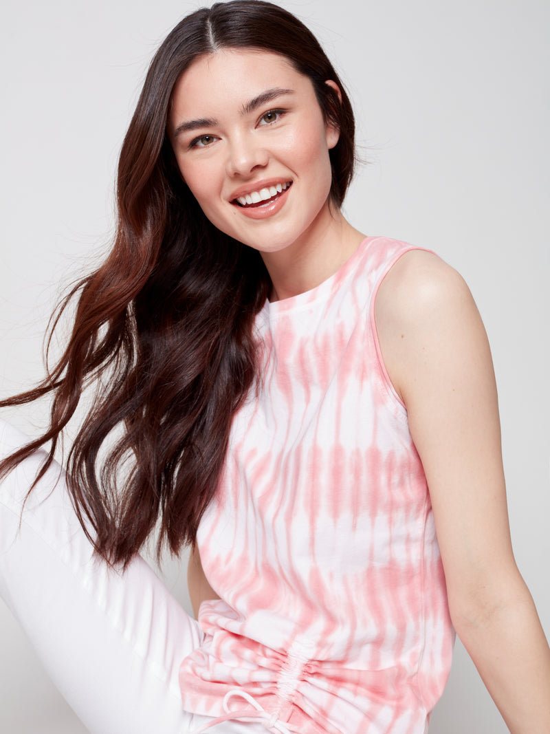 Jersey Sleeveless Top- Grapefruit