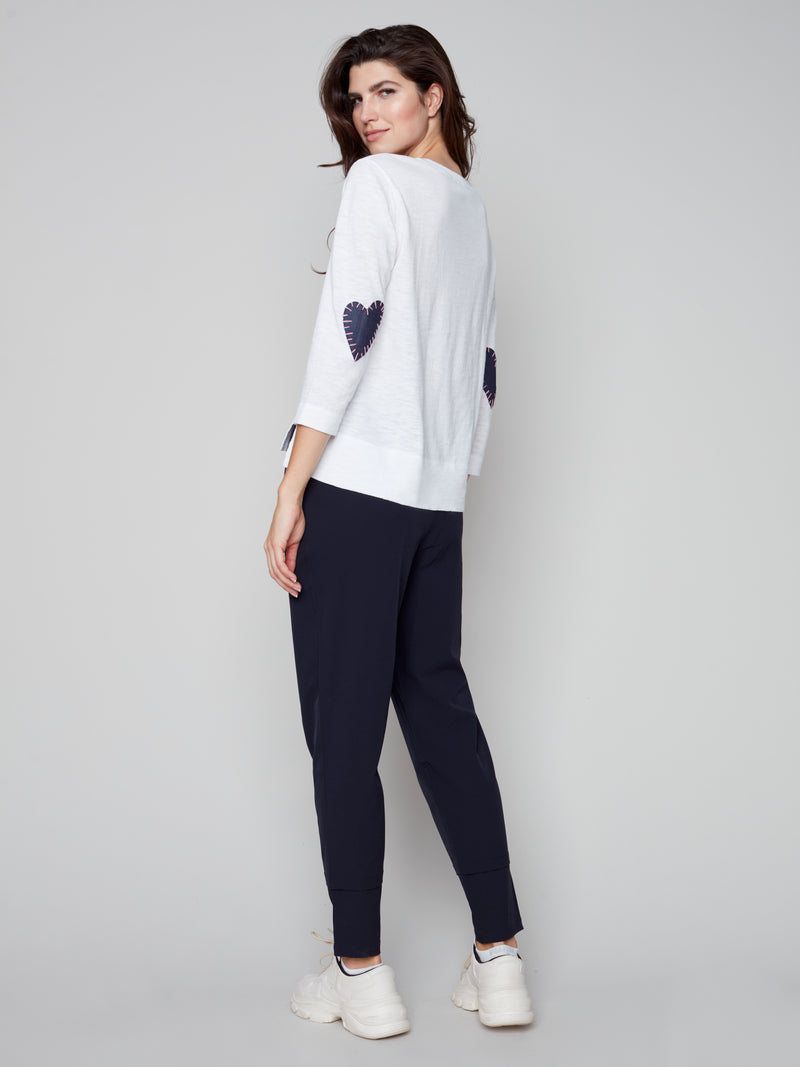3/4 Sleeve Sweater- Hearts | Charlie B