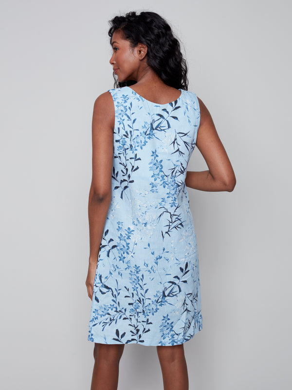 Linen Sleeveless Dress with Pockets