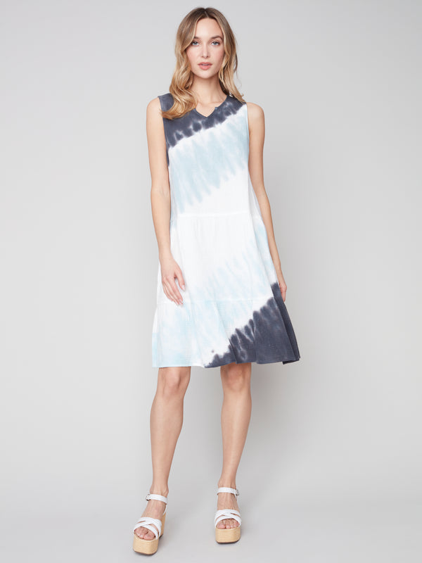 Sleeveless Tiered Dress- Tie-Dye