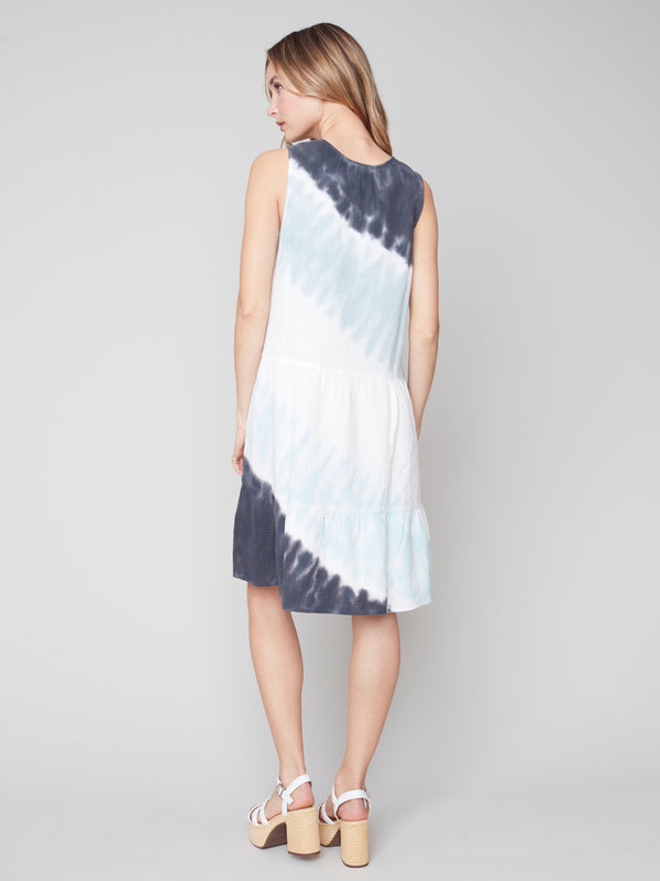 Sleeveless Tiered Dress- Tie-Dye