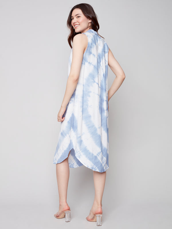 Button Down Shirt Dress- Tie-Dye