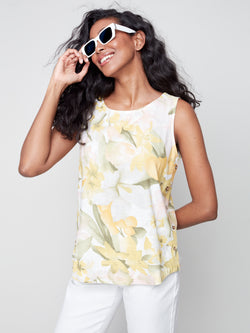 Side-Button Linen Blouse- Peachsand