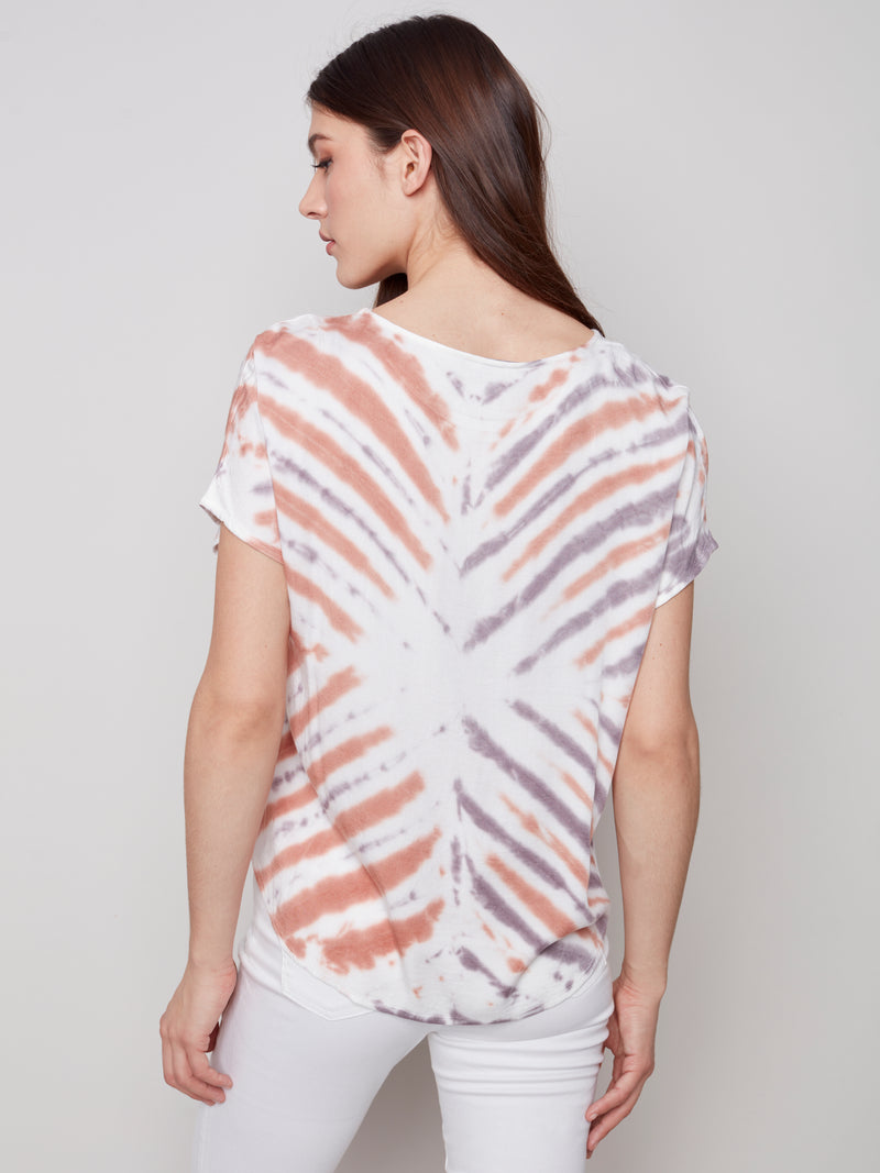 Tie-dye Dolman Top- Nougat