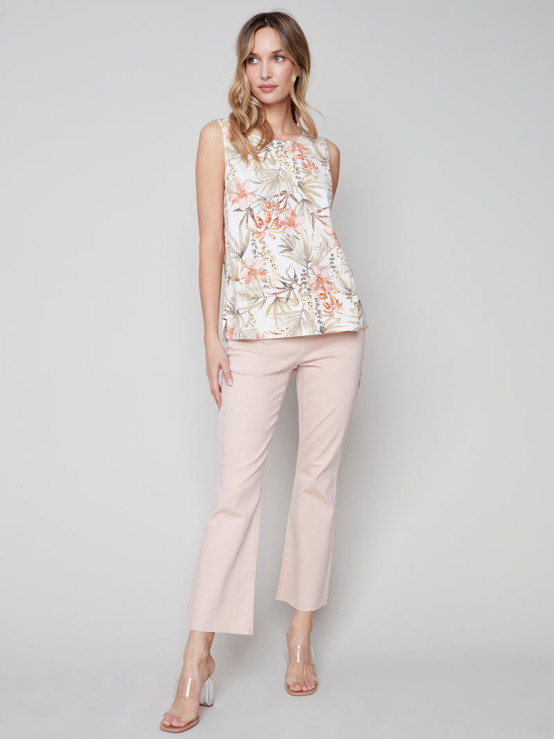 Back-Button Linen Blouse- Maui