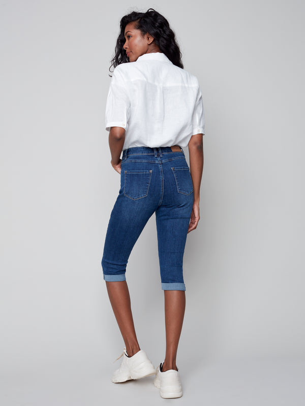 Denim Petal Pusher Pants