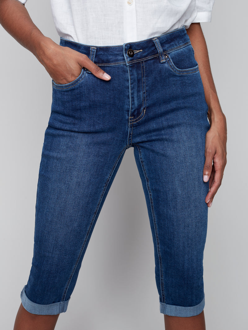 Denim Petal Pusher Pants