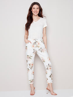 Crinkle Jogger Pants-Floral