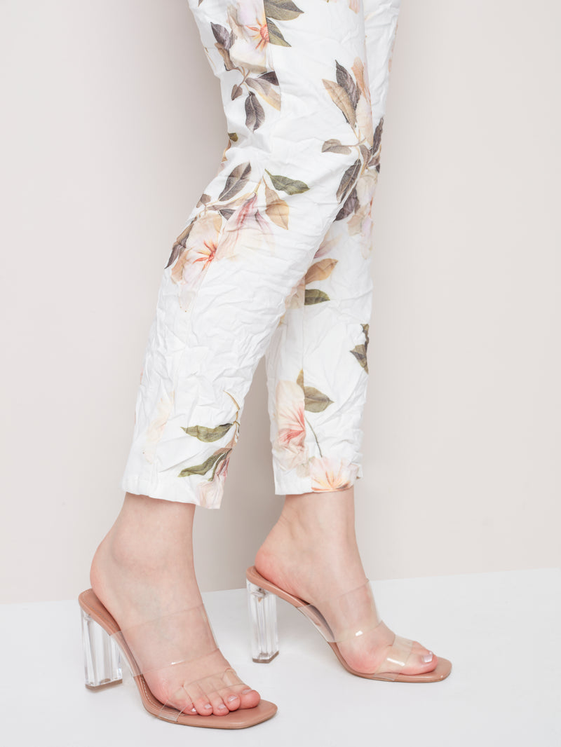 Crinkle Jogger Pants-Floral