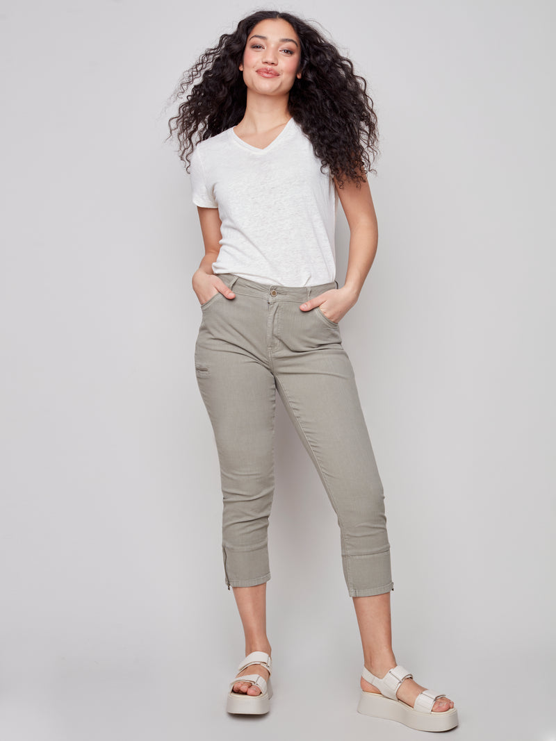 Cotton Cargo Crop Pant