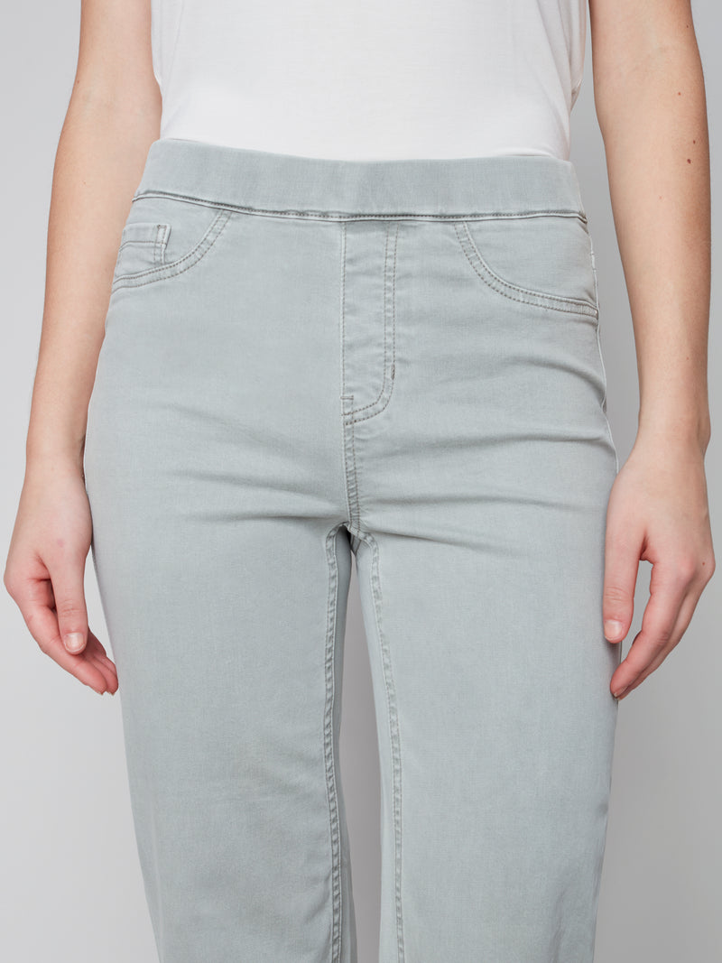 Pants With Hem Detail- Basil