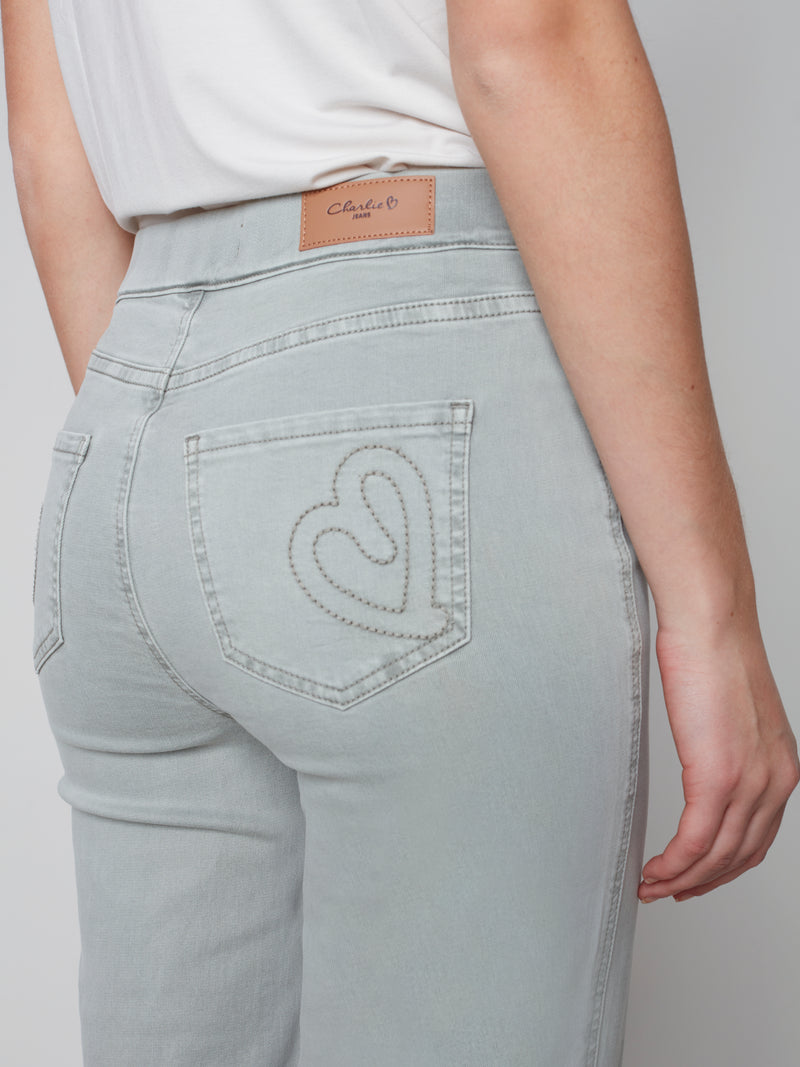 Pants With Hem Detail- Basil
