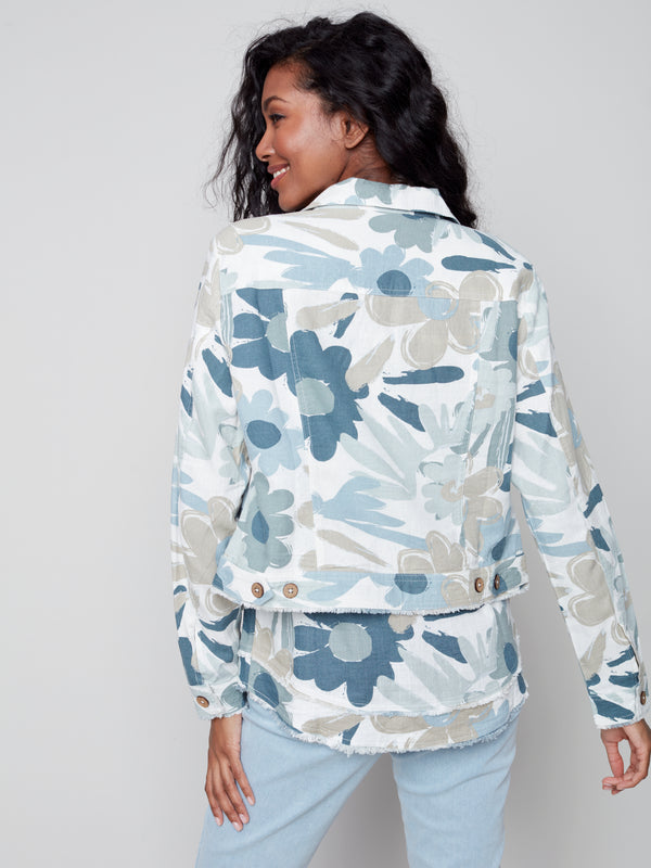 Linen Jean Jacket- Basil