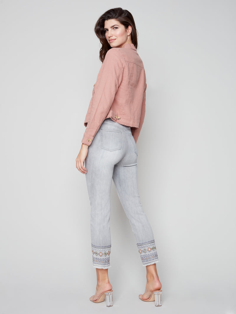 Linen Jean Jacket- Nougat