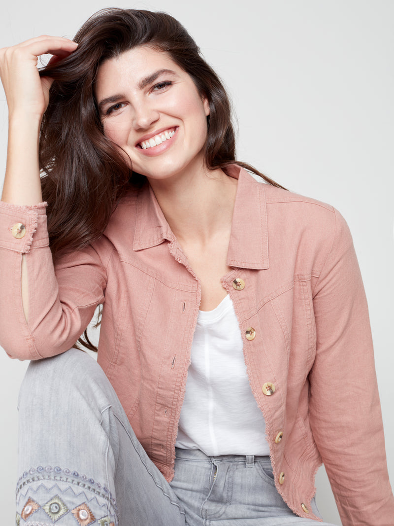 Linen Jean Jacket- Nougat