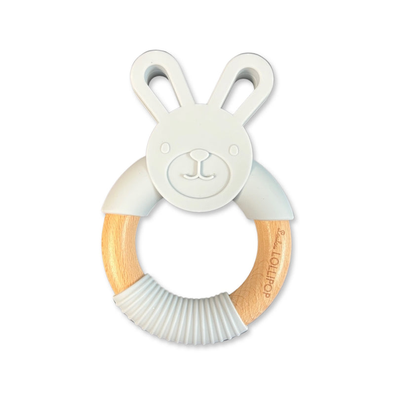 Bunny Silicone and Wood Teether