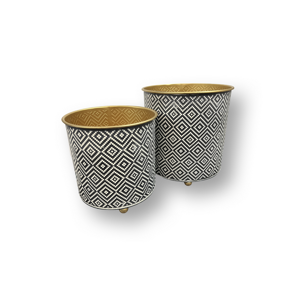 Black & White Geo Print Planter