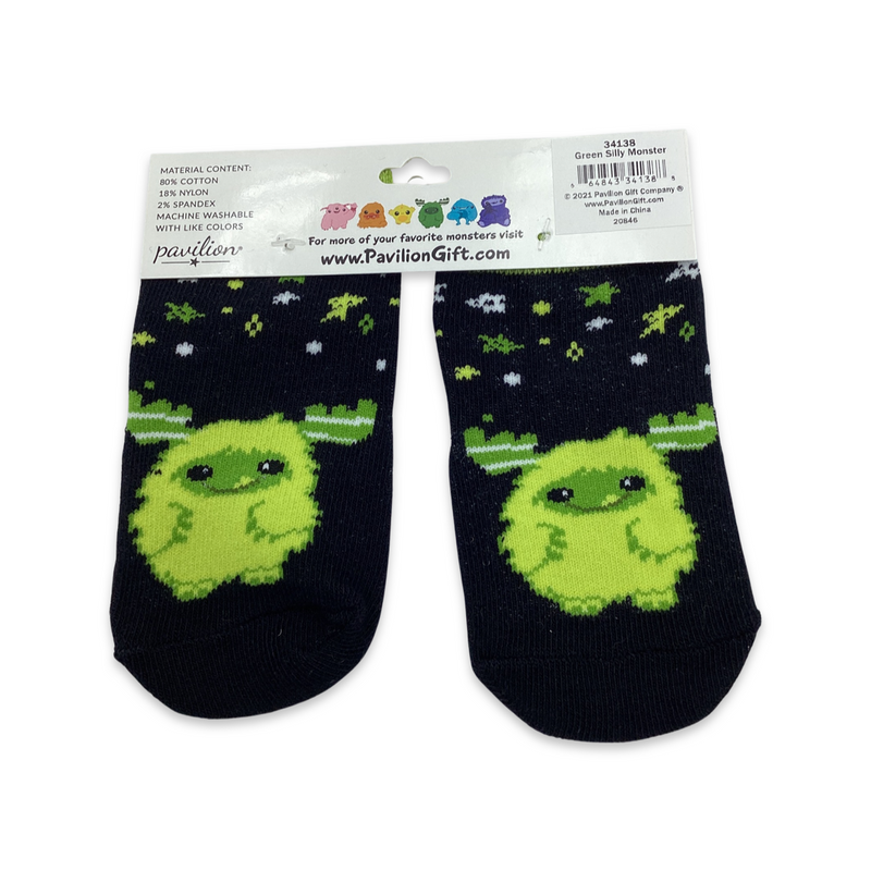 Monster Munchkins Baby Socks- Green Silly Monster