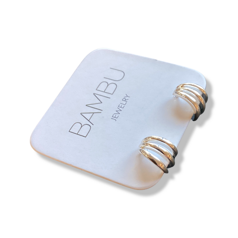 Bambu Earrings- Haisley Silver Plated