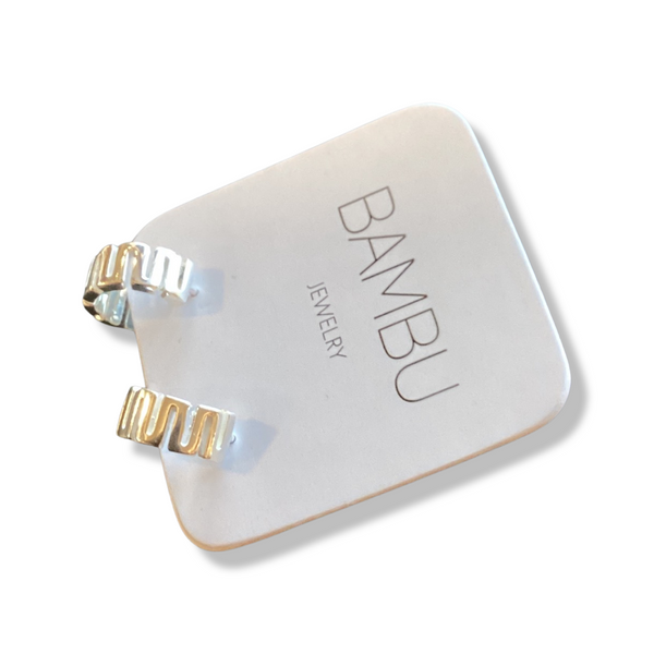 Bambu Earrings- Cleo Silver Plated