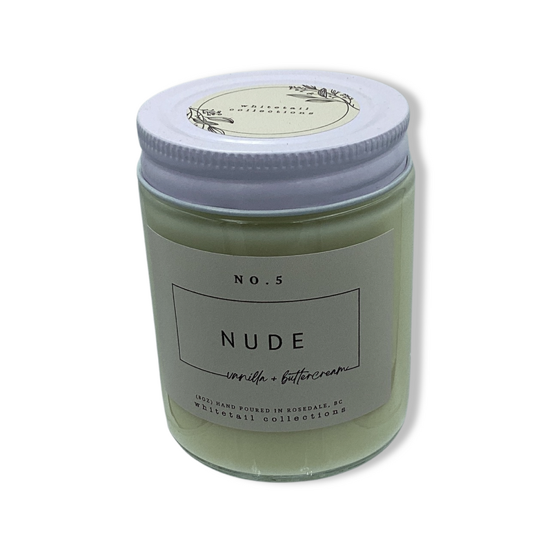 vanilla and buttercream 8 ounce soy candle in reusable jar by whitetail collections