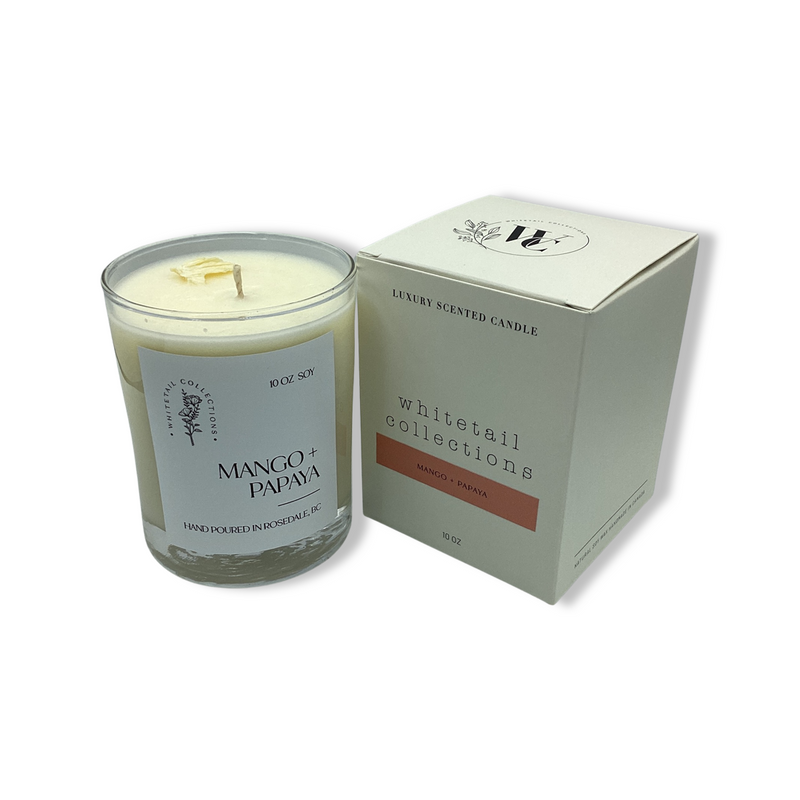 mango papaya 10 ounce soy candle by whitetail collections