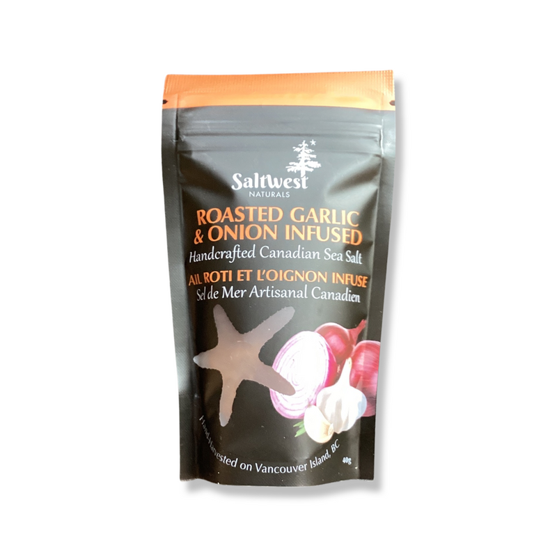 Saltwest Seasoning Salt- Roasted Garlic & Onion infused