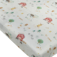 LouLou Lollipop- Fitted Crib Sheet Animal farm