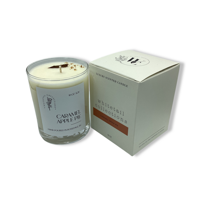 caramel apple pie 10 ounce soy candle by whitetail collections