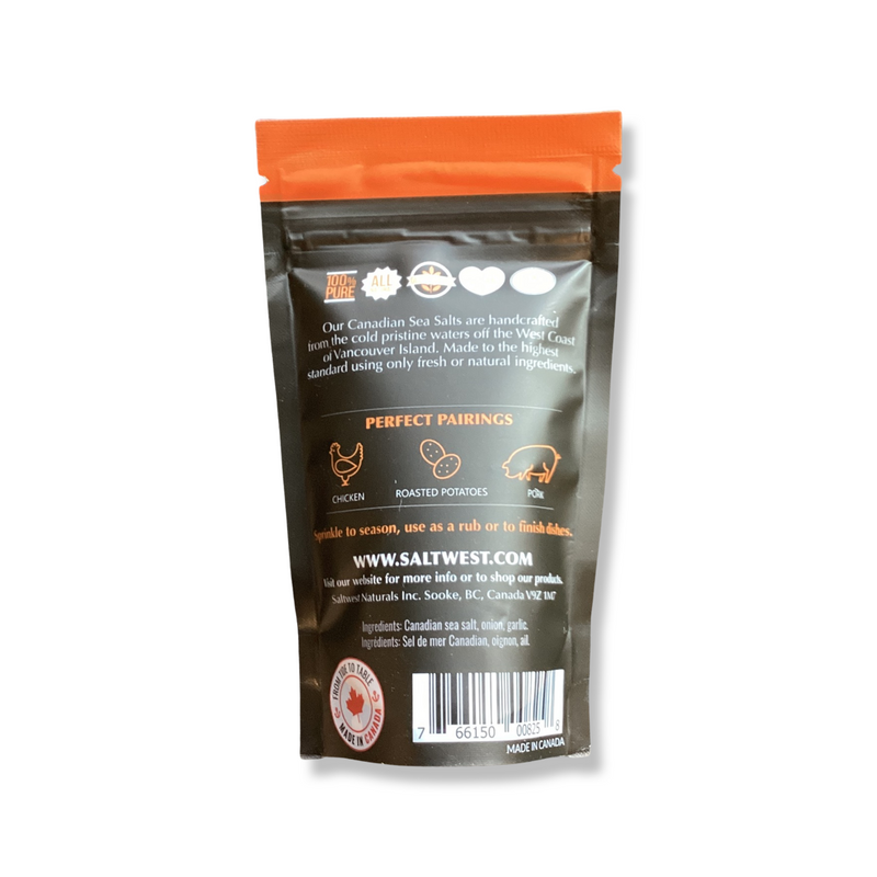 Saltwest Seasoning Salt- Roasted Garlic & Onion infused