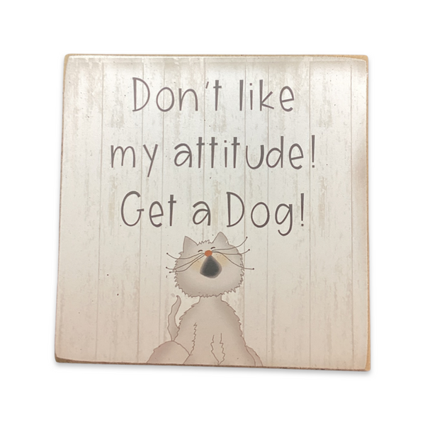 Wood Block- Cat Attitude