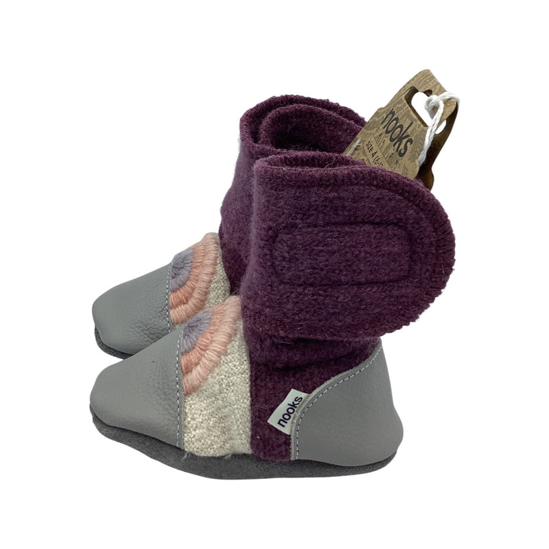 Nooks- Rainbow Embroidered Wool Booties “Dream on”