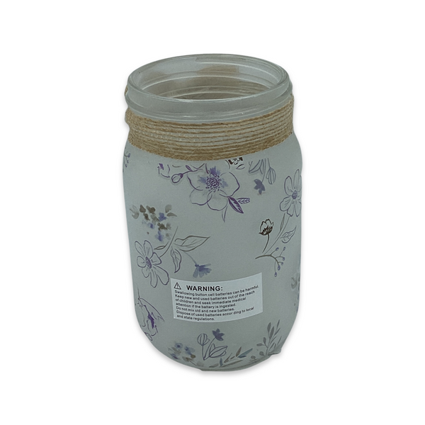 Light up Frosted Mason Jar with Bow