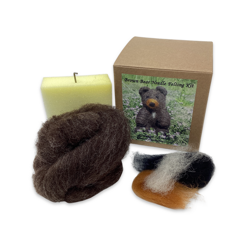 Felting kit- Brown Bear