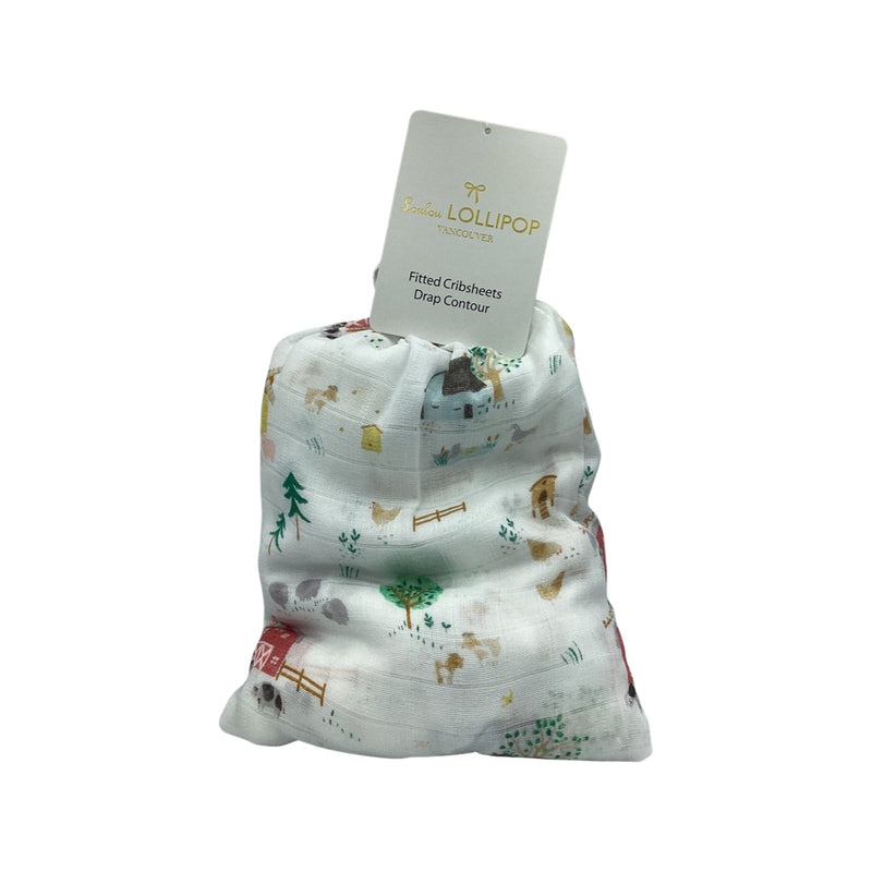 LouLou Lollipop- Fitted Crib Sheet Animal farm