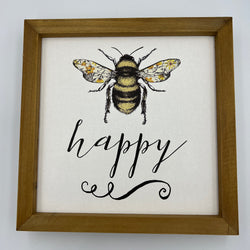 Framed Bee Happy Print