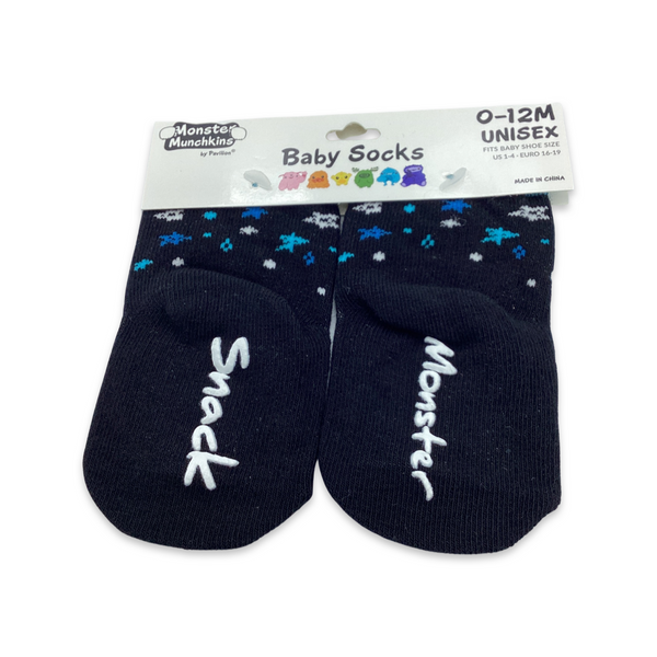 Monster Munchkins Baby Socks- Blue Snack Monster