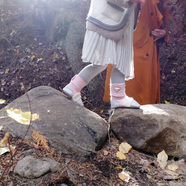 Nooks- Felted Wool Booties “Snowberry”