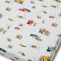 LouLou Lollipop- Fitted Crib Sheet Happy Trucks