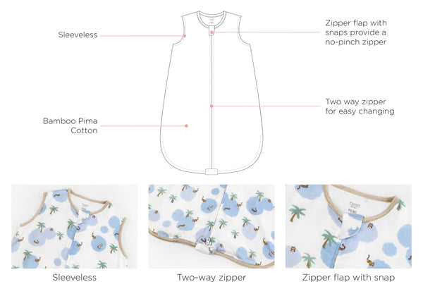 Nest Designs Bamboo Sleep Bag- Thirsty Tigers